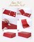 Red & Gold Gift Box 9.5 × 6 × 3 Inches with Magnetic Lid, Ribbon, Card & Packing Paper – Luxury Gift Box for Christmas, Weddings, Birthdays, and Presents (Red S)